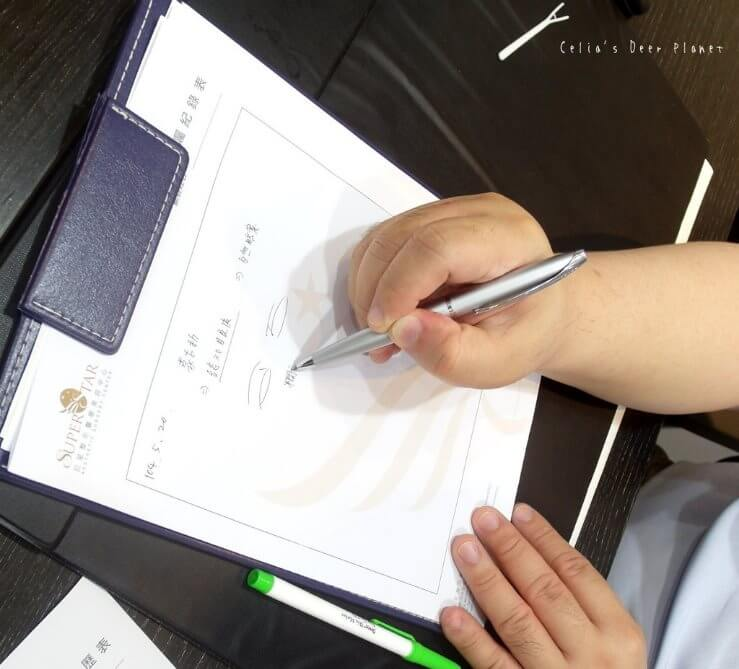 最後決定的眼型是自然半開放式的眼型，屬於自然略寬的雙眼皮